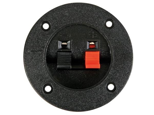 HQ Power - LSC1 - Lautsprecheranschluss, rund, Federklemmen, Ø 76,2 mm, schwarz