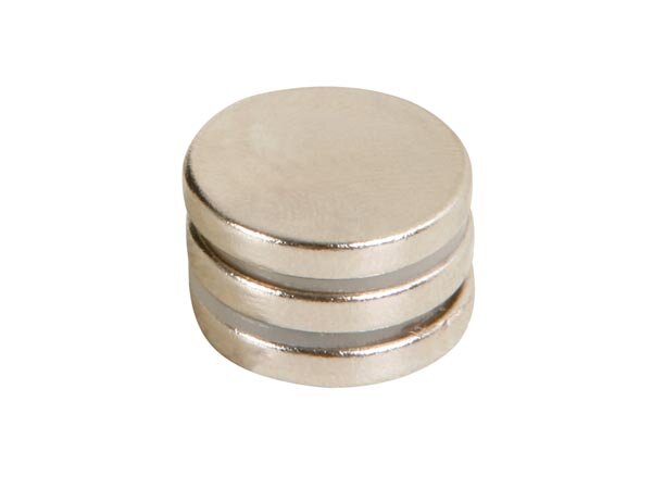 Velleman - MAGNET7 - Magnet, ultra stark, 3 Stück, rund, Ø 12 x 3 mm, Neodym, Silber, ideal für Kühlschrank oder Magnetboard
