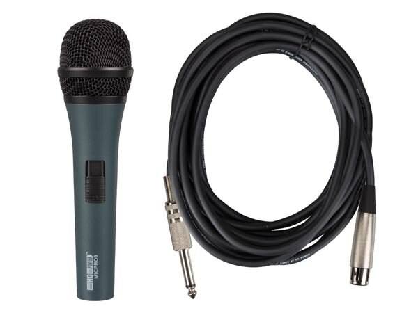 HQ Power - MICPRO9 - Mikrofon, dynamisch, unidirektional, 4,5 m Kabel, mit Gehäuse, schwarz