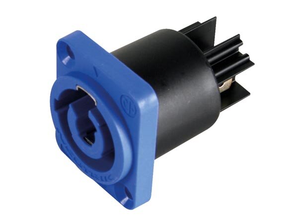 NEUTRIK - POWERCON, 3-POLIGER CHASSISSTECKER, BLAU, SPANNUNGSFÜHREND / NETZEINGANG