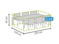 Perel - OCGS-L - Schutzhülle für Rechteckiges Lounge-Set - L