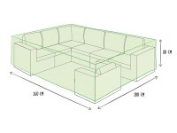 Schutzhülle für Gartenmöbelset grau rechteckig 260 x 200 x 80 cm