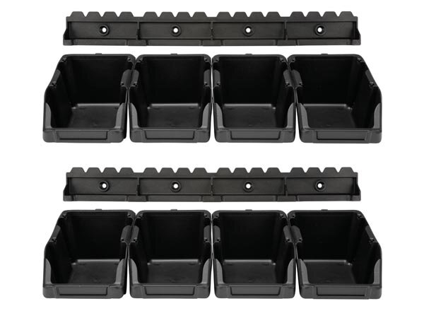 Perel - OMSB10SET - Sichtlagerboxen-Set - 8-tlg. - 103 x 165 x 75 mm - schwarz