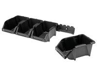 Perel - OMSB10SET - Sichtlagerboxen-Set - 8-tlg. - 103 x 165 x 75 mm - schwarz