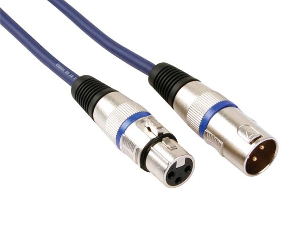 HQ Power - PAC101 - DMX Kabel 1m, XLR männlich-weiblich, vergoldete Stecker