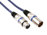 HQ Power - PAC101 - DMX Kabel 1m, XLR männlich-weiblich, vergoldete Stecker