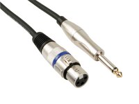 HQ Power - PAC111 - XLR-Klinkenkabel, 1 x XLR weiblich, 1 x Klinkenstecker 6.35 mm männlich, Mono, 6 m, perfekt für die Tonübertragung
