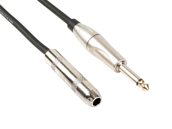 PROFESSIONELLES AUDIOKABEL, 6.35mm MONO-KLINKENSTECKER AUF 6.35mm MONO-KLINKENBUCHSE (5m)