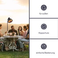 Perel - PHS2000-R - Terrassen-Heizstrahler, Standfuß, 3 Heizstufen