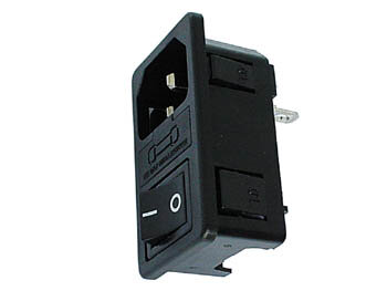 Velleman - PSCM4 - Kaltgeräte-Steckverbinder - Stecker - Chassis - mit Schalter und Sicherungshalterr