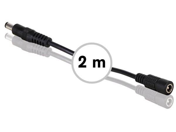 HQ Power - PSS6EDC2M - Verlängerungskabel mit DC-Stecker/-Buchse - 2 m - SCHWARZ