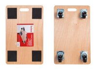 Toolland - QT115 - Möbelroller, mit rutschfester Beschichtung, 4 Pads, integrierter Griff, 4 Gummi-Lenkrollen, aus Sperrholz, Tragfähigkeit bis zu 400 kg, gut manövrierbar, 10,5 x 65 x 40 cm