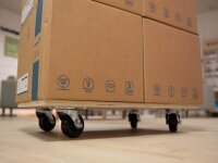 Toolland - QT115 - Möbelroller, mit rutschfester Beschichtung, 4 Pads, integrierter Griff, 4 Gummi-Lenkrollen, aus Sperrholz, Tragfähigkeit bis zu 400 kg, gut manövrierbar, 10,5 x 65 x 40 cm