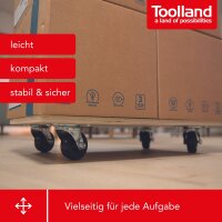 Toolland - QT115 - Möbelroller, mit rutschfester Beschichtung, 4 Pads, integrierter Griff, 4 Gummi-Lenkrollen, aus Sperrholz, Tragfähigkeit bis zu 400 kg, gut manövrierbar, 10,5 x 65 x 40 cm