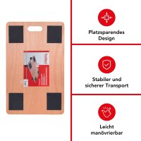 Toolland - QT115 - Möbelroller, mit rutschfester Beschichtung, 4 Pads, integrierter Griff, 4 Gummi-Lenkrollen, aus Sperrholz, Tragfähigkeit bis zu 400 kg, gut manövrierbar, 10,5 x 65 x 40 cm