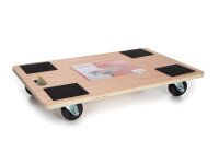 Toolland - QT115 - Möbelroller, mit rutschfester Beschichtung, 4 Pads, integrierter Griff, 4 Gummi-Lenkrollen, aus Sperrholz, Tragfähigkeit bis zu 400 kg, gut manövrierbar, 10,5 x 65 x 40 cm