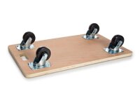 Toolland - QT115 - Möbelroller, mit rutschfester Beschichtung, 4 Pads, integrierter Griff, 4 Gummi-Lenkrollen, aus Sperrholz, Tragfähigkeit bis zu 400 kg, gut manövrierbar, 10,5 x 65 x 40 cm