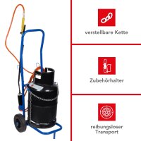 Toolland - QT118 - Gasflaschenwagen - Blau - 100 kg Tragkraft - geeignet für Propan Butan Flaschen Bierfässer Innen Außen