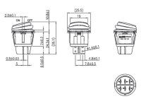 Velleman - R13244BR/LED - Wippenschalter mit Beleuchtung...