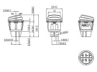 Velleman - R13244BY/LED - Wippenschalter mit Beleuchtung...