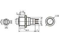 Velleman - R1600 - Drucktaster - Rund - Metall SPDT 1NO 1NC
