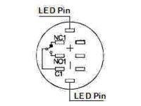 Velleman - R1600R - Drucktaster - Rund - Metall - SPDT 1NO 1NC - Rote Ringbeleuchtung