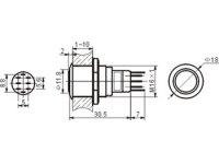 Velleman - R1600R - Drucktaster - Rund - Metall - SPDT 1NO 1NC - Rote Ringbeleuchtung