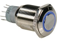 Velleman - R1610B - Druckschalter - Rund - Metall - SPDT...