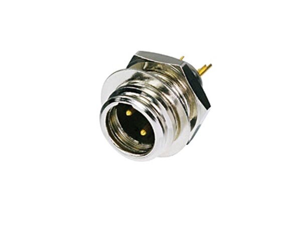 Velleman - RT3MP - REAN - TINY - 3-poliger Mini XLR-Einbaustecker, vernickelt, vergoldete Kontakte