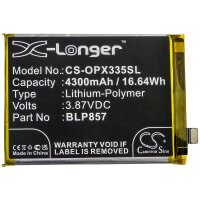Ersatzakku - CS-OPX335SL - OPPO BLP857 - 3,87v 4300mAh Li-Polymer