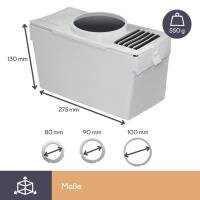 Kondensat-Box, für Ablufttrockner, Schlauch 1.5 m, 2 Schlauchschellen, Weiß