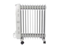 Perel - TC78011N - 2500W Ölradiator mit 11 Rippen, 3 Heizstufen, einstellbarem Thermostat, Griff, Rädern, Überhitzungs- und Kippschutz