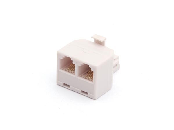 VERTEILER 6P4C - 1 x WESTERNSTECKER / 2  x WESTERNBUCHSE