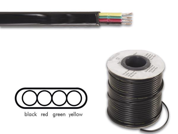 TELEFONKABEL 4 x 0.08mm SCHWARZ FLACH