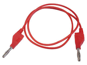 Velleman - TLM8R - Messleitung, Bananenstecker 4 mm, doppelt isoliert, stapelbar, spritzgegossen, sehr flexibel, Kabellänge 100 cm, rot, maximal 30 V/3 A