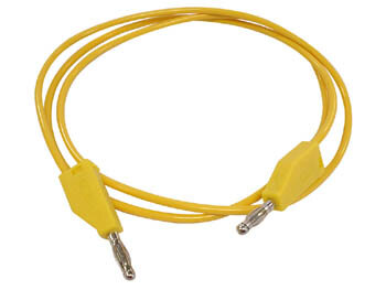 Velleman - TLM8Y - Messleitung, Bananenstecker 4 mm, doppelt isoliert, stapelbar, spritzgegossen, sehr flexibel, Kabellänge 100 cm, gelb, maximal 30 V/3 A