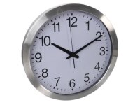 Perel - WC103 - Funkwanduhr DCF77 - Ø 40 cm - Aluminium silber