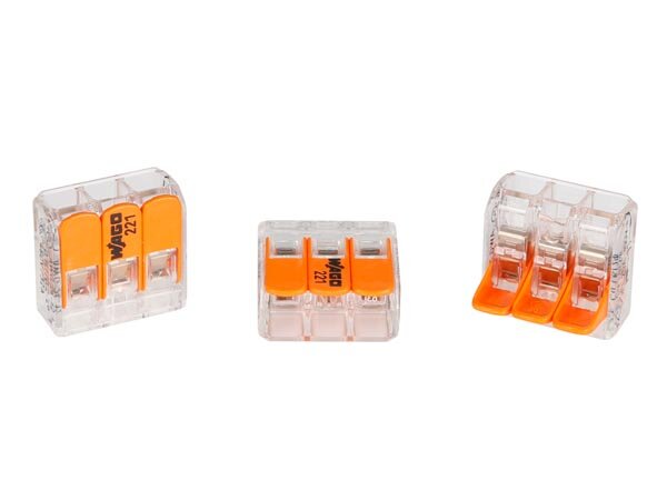 Wago - WG221413 - Kompakt-Verbindungsklemme 3 x 0.2 - 4 mm² für alle Leiterarten