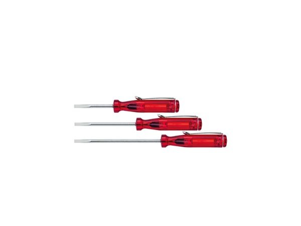 wiha - WH01539 - Kleinschraubendreher Schlitz transparent-rot, mit Ansteckclip (01539) 3,0 mm x 80 mm