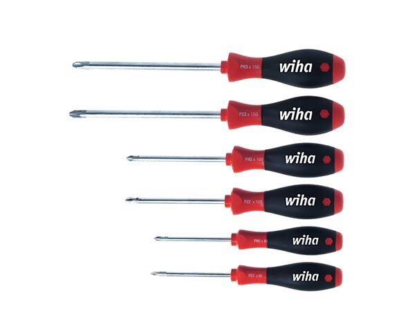Wiha Schraubendreher Set SoftFinish® Phillips, Pozidriv 6-tlg. (26146)
