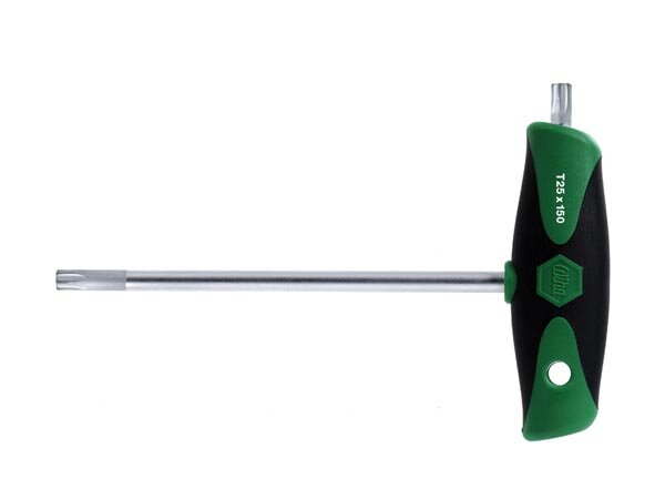 Wiha Stiftschlüssel mit Quergriff ComfortGrip TORX® mit Seitenabtrieb mattverchromt (26175) T25 x 150 mm