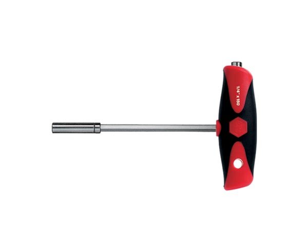 Wiha Schraubendreher mit Quergriff und zwei Bithaltern ComfortGrip magnetisch 1/4" (26179) 150 mm