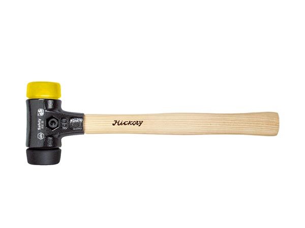 Wiha Schonhammer Safety mittelweich/mittelhart mit Hickory-Holzstiel, Rund-Schlagkopf (26436) 50 mm