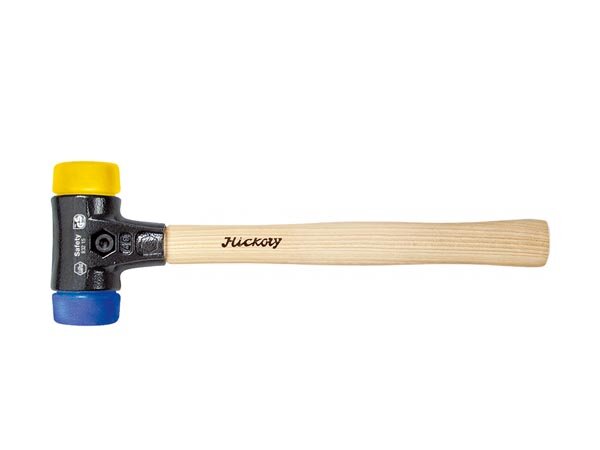 Wiha Schonhammer Safety weich/mittelhart mit Hickory-Holzstiel, Rund-Schlagkopf (26655) 50 mm