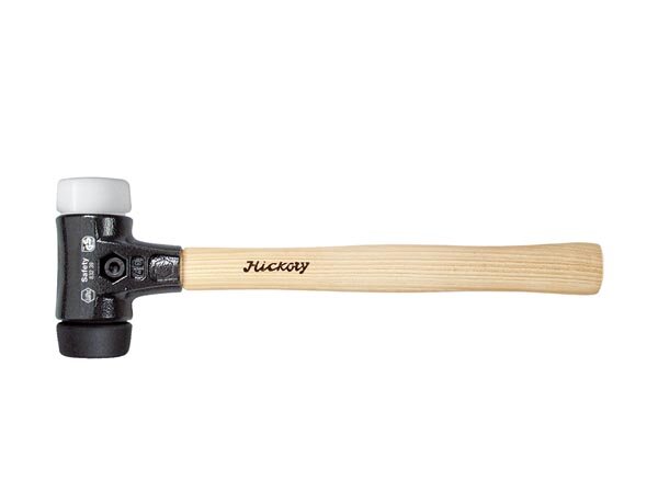 Wiha Schonhammer Safety mittelweich/sehr hart mit Hickory-Holzstiel, Rund-Schlagkopf (26659) 50 mm