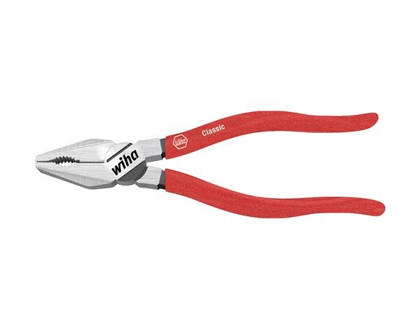 Wiha Kombizange Classic mit DynamicJoint® und OptiGrip mit extra langer Schneide (26703) 160 mm