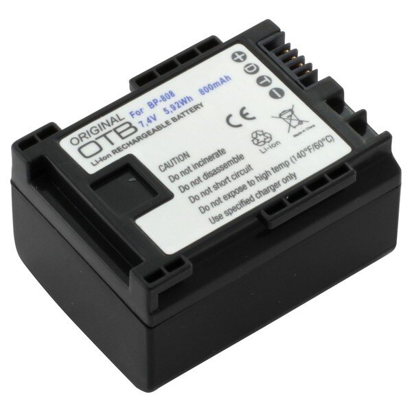 OTB - Ersatzakku kompatibel zu Canon BP-808 - 7,4 Volt 800mAh Li-Ion