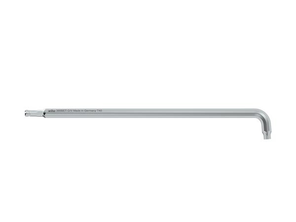 Wiha - WH40975 - Stiftschlüssel TORX® Kugelkopf mit kurzem Schenkel, titansilber  (40975) T27 x 176 mm, 18,0 mm