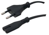 Netzkabel - Anschlusskabel - Eurostecker Typ A1 mit Kleingerätedose Typ D2 - 180cm