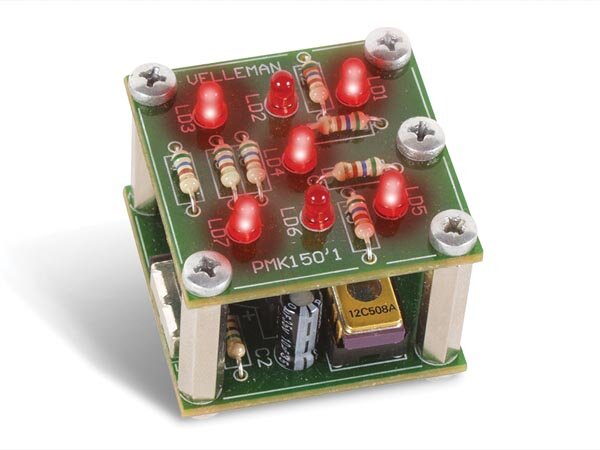 Lötbausatz, elektronischer Würfel, Aktivierung durch Schütteln